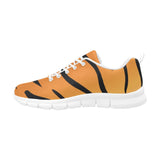 Womens Sneakers, Orange and Black Tiger Striped Running Shoes by inQue.Style