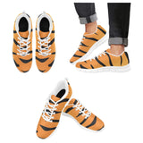 Womens Sneakers, Orange and Black Tiger Striped Running Shoes by inQue.Style