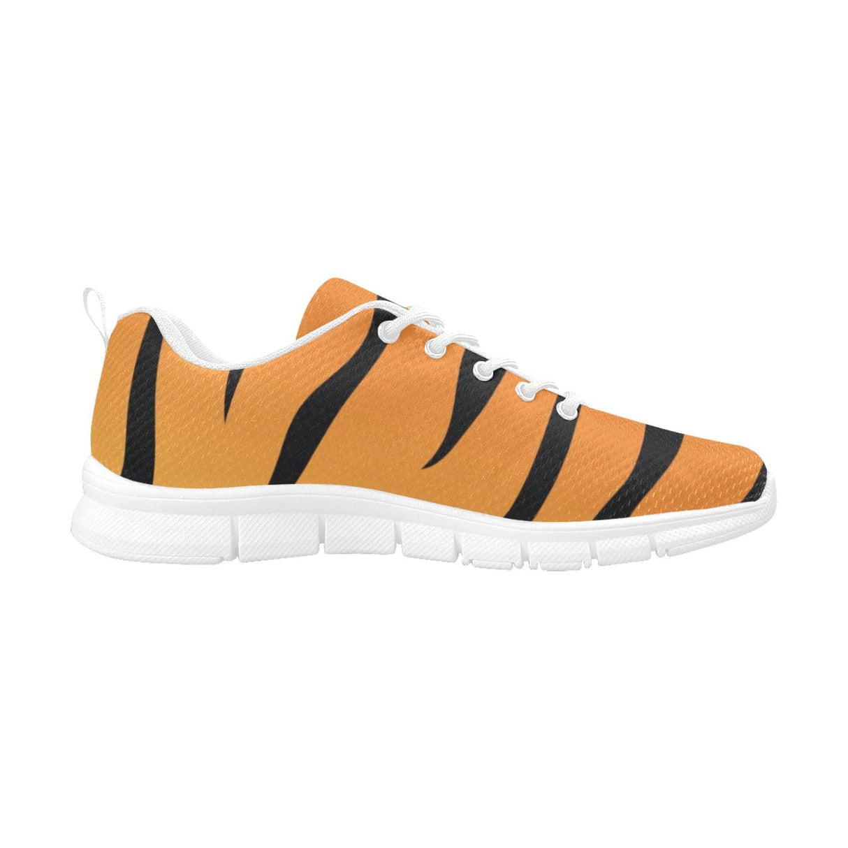 Womens Sneakers, Orange and Black Tiger Striped Running Shoes by inQue.Style