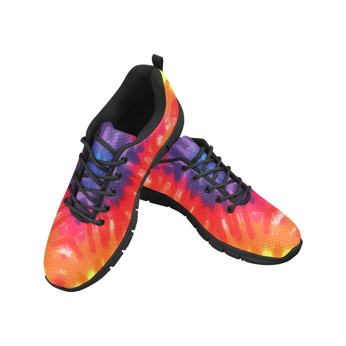 Womens Sneakers, Orange Tie-dye Running Shoes by inQue.Style