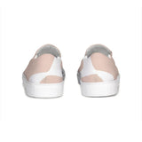 Womens Sneakers, Peach & White Low Top Slip-on Canvas Shoes by inQue.Style