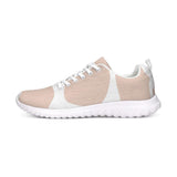 Womens Sneakers - Pink & White Low Top Canvas Running Shoes by inQue.Style