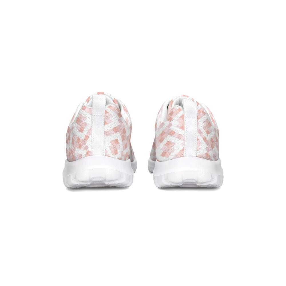 Womens Sneakers, Pink & White Low Top Canvas Running Shoes by inQue.Style