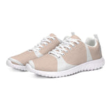 Womens Sneakers - Pink & White Low Top Canvas Running Shoes by inQue.Style