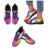 Womens Sneakers, Rainbow Geometric Print Running Shoes by inQue.Style