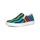 Womens Sneakers - Rainbow Stripe Style Canvas Sports Shoes / Slip-on by inQue.Style