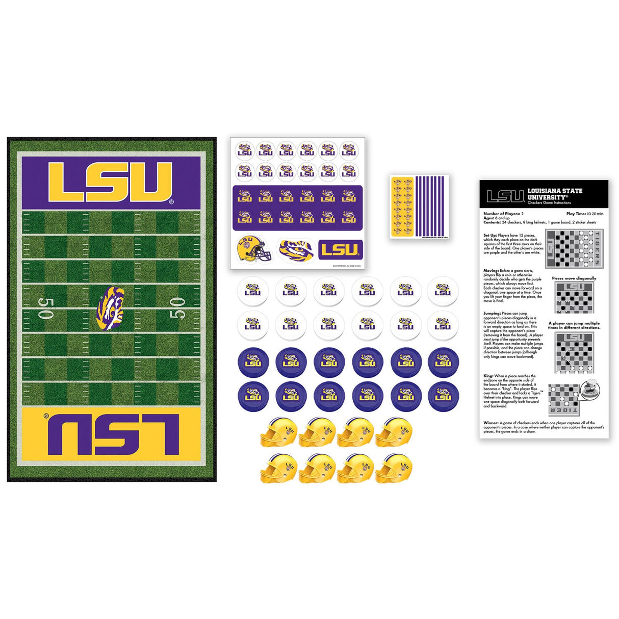 LSU Tigers Checkers Board Game by MasterPieces Puzzle Company INC