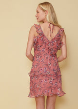 Wax Flower Mini Ruffled Sleeveless Dress by Shop at Konus