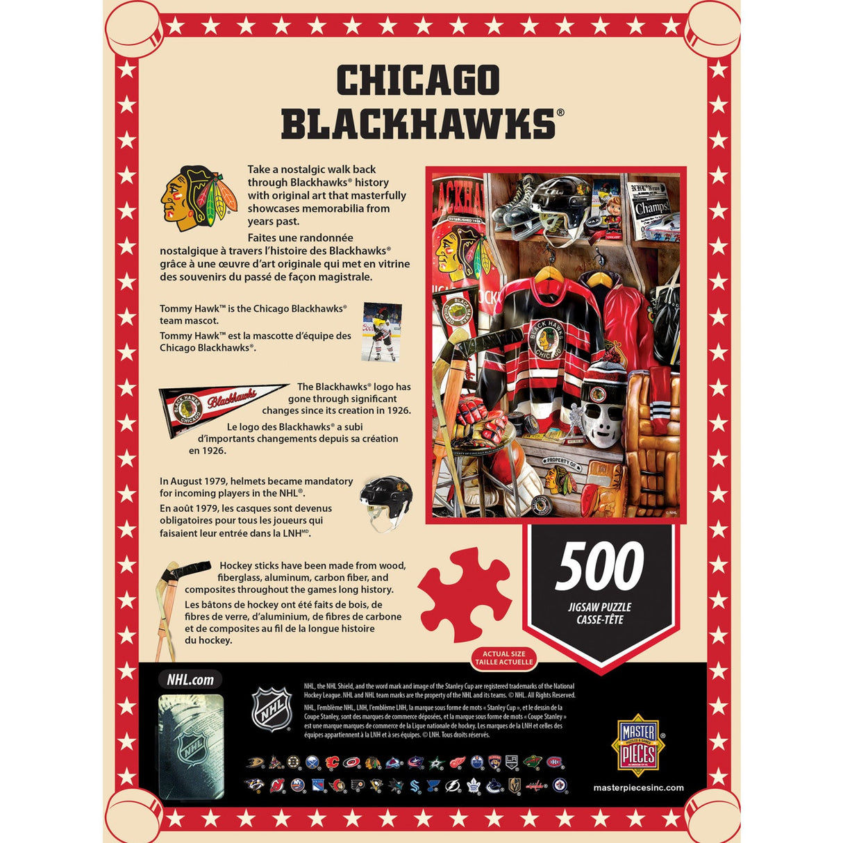 Chicago Blackhawks - Locker Room 500 Piece Jigsaw Puzzle by MasterPieces Puzzle Company INC