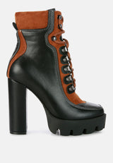 yeti high heel lace up biker boots by London Rag