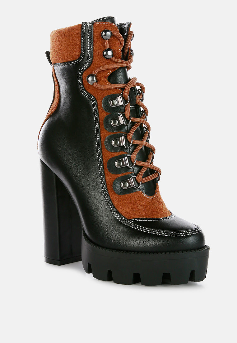 yeti high heel lace up biker boots by London Rag