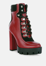 yeti high heel lace up biker boots by London Rag