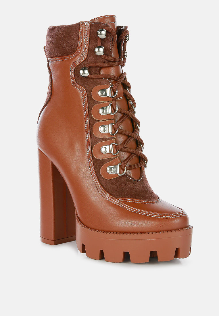 yeti high heel lace up biker boots by London Rag