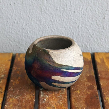 Zen Ceramic Raku Pottery Vase by RAAQUU