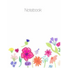 Notebook, Large, 8.5 X 11, Ruled + Grid Notes, Floral Cover Theme