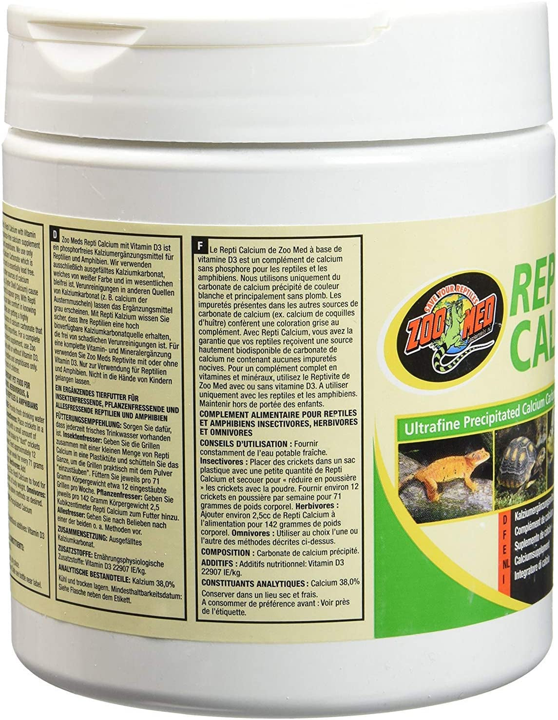 Zoo Med Repti Calcium with D3 - High Bioavailability Reptile Supplement by Dog Hugs Cat