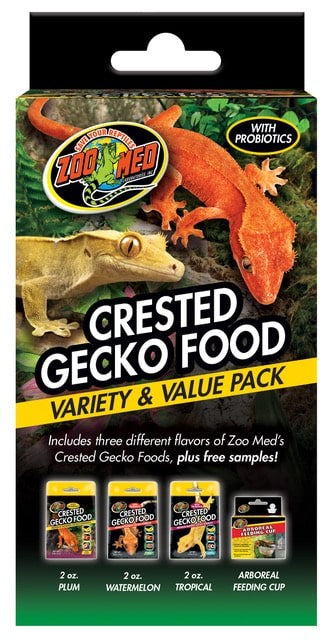 Zoo Med Crested Gecko Gourmet Food Variety Pack with Probiotics by Dog Hugs Cat