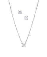 White Gold Cubic Zirconia Necklace and Earring Set for Women by Hollywood Sensation®