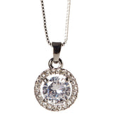 Round Halo Crystal Pendant Necklace by Hollywood Sensation®