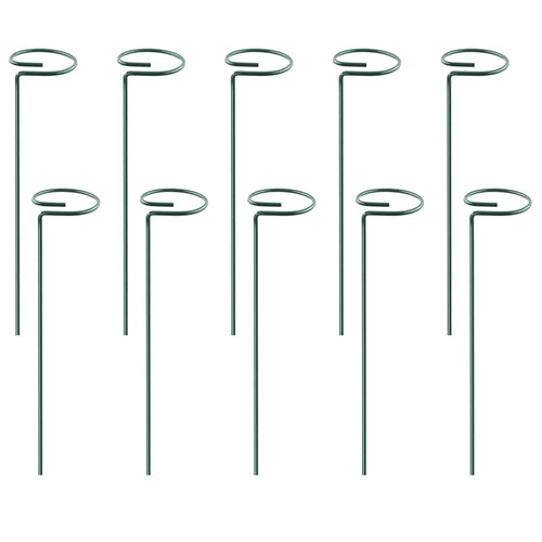 10Pcs 10in Plant Support Stakes Garden Flower Single Stem Support Stake Iron Plant Cage Support Ring For Tomatoes Orchid Lily Peony Rose Flower Amaryl