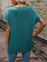 Heathered V-Neck Short Sleeve T-Shirt