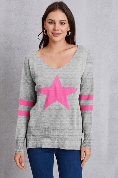 Star Scoop Neck Dropped Shoulder T-Shirt