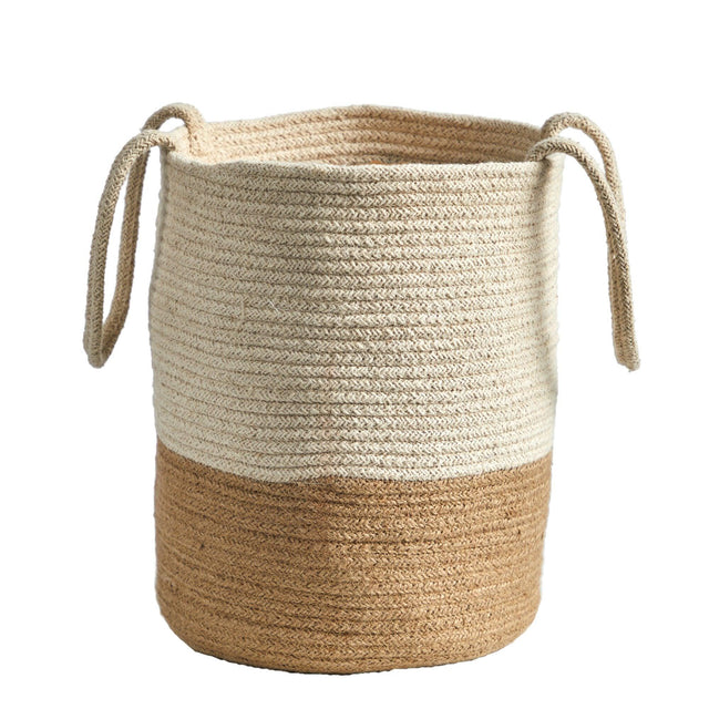 12” Handmade Natural Cotton Woven Planter by Nearly Natural - Vysn