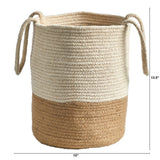 12” Handmade Natural Cotton Woven Planter by Nearly Natural - Vysn