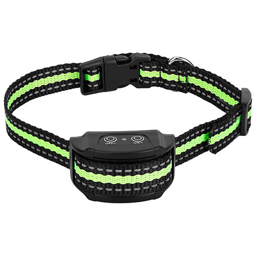 Anti-Bark Dog Collar IP67 Waterproof Beep Electric Shock Rechargeable Pet Training Device w/ 7 Adjustable Sensitivity - Black