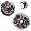 316L Surgical Steel Steampunk Gear Menagerie Plug by Fashion Hut Jewelry - Vysn