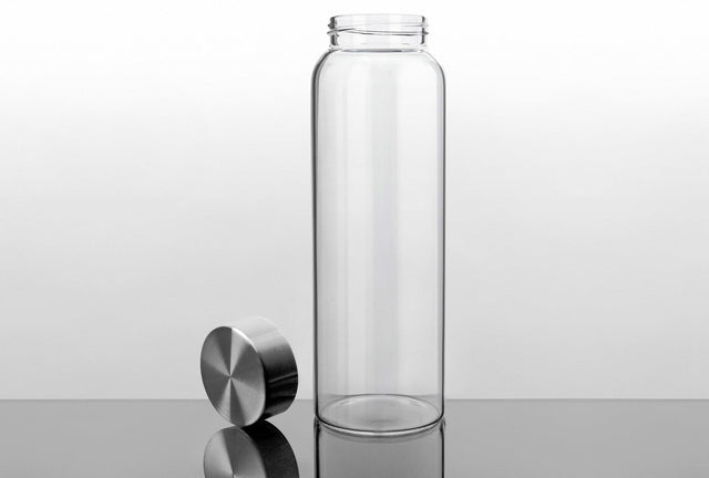 32 oz Glass Water Bottle with Stainless Steel Cap (2nd Generation) by Kablo - Vysn