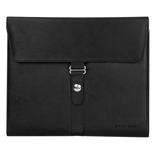 Padfolio Portfolio Folder Business Document Organizer PU Leather Padfolio Holder Case for 9.7" iPad Tablet Business Cards - Black