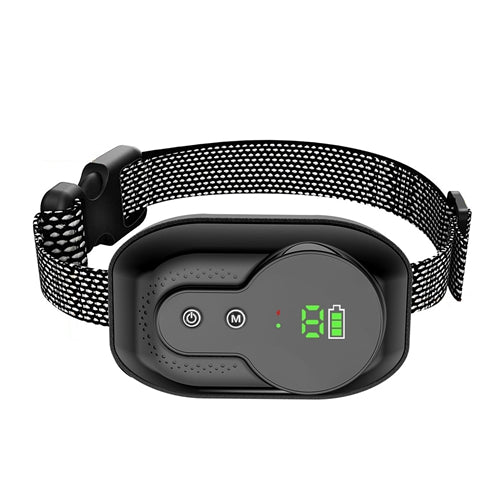 Dog Bark Collar Anti Barking Electric Training Collar Rechargeable Smart Anti-Bark Collar with Beep Vibration Shock Function 5 Intensity Levels - Black