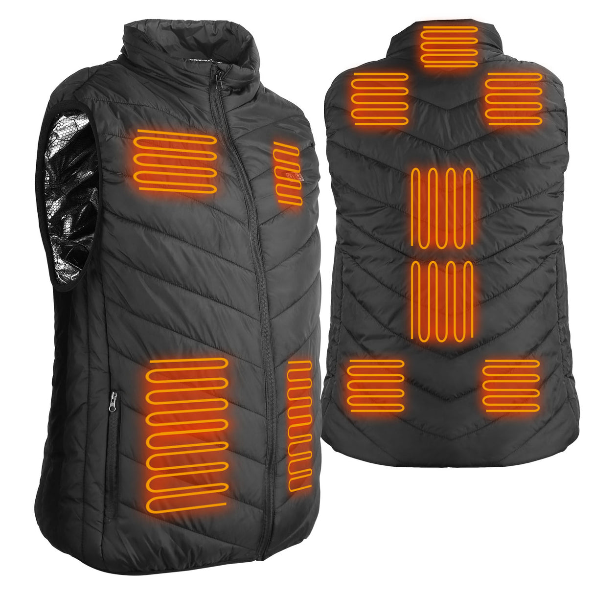 Heated Vest Electric USB Jacket Men Women Heating Coat Thermal Body Warmer Wear with 3 Temperature Levels - Black - Small