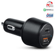 SpeedMax65 PD65W + QC3 Car Charger Black - Vysn