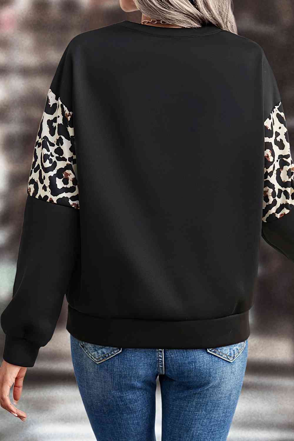 Leopard Dropped Shoulder Sweatshirt