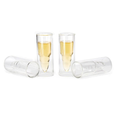 50 Caliber Shot Glasses Set - Set of 4 - Each holds 2 Ounces - Tactical Bullet Casings Shot Glasses by The Wine Savant by The Wine Savant - Vysn