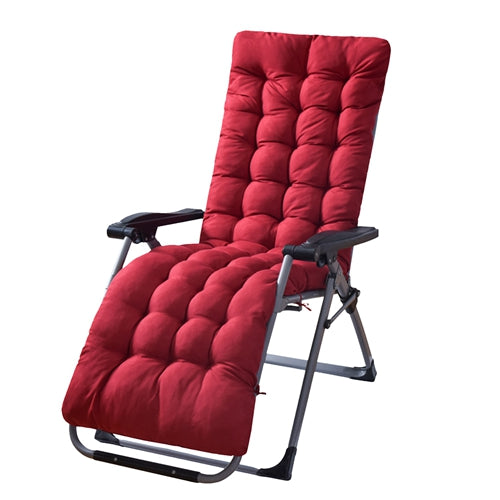 67x22in Chaise Lounger Cushion Recliner Rocking Chair Sofa Mat Deck Chair Cushion - Red