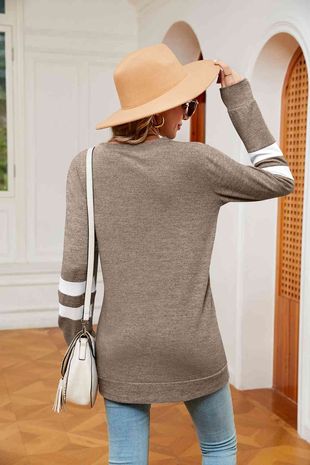 Round Neck Long Sleeve Top