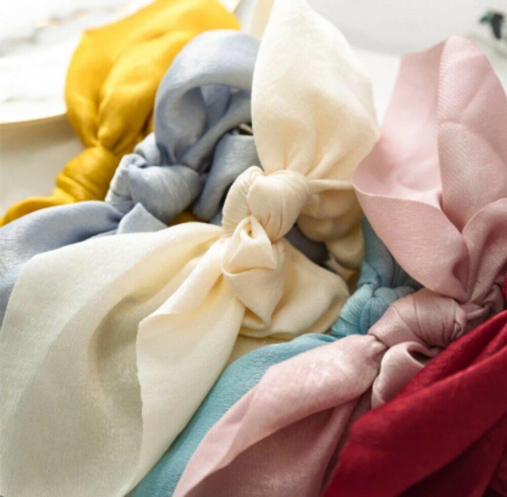 6 Pcs Satin Scrunchies Elastic Hair Band Bow Hair Scarf Girl Hair Tie Hair Rope by Plugsus Home Furniture - Vysn