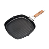 Nonstick Grill Pan with Folding Handle - Black - Vysn