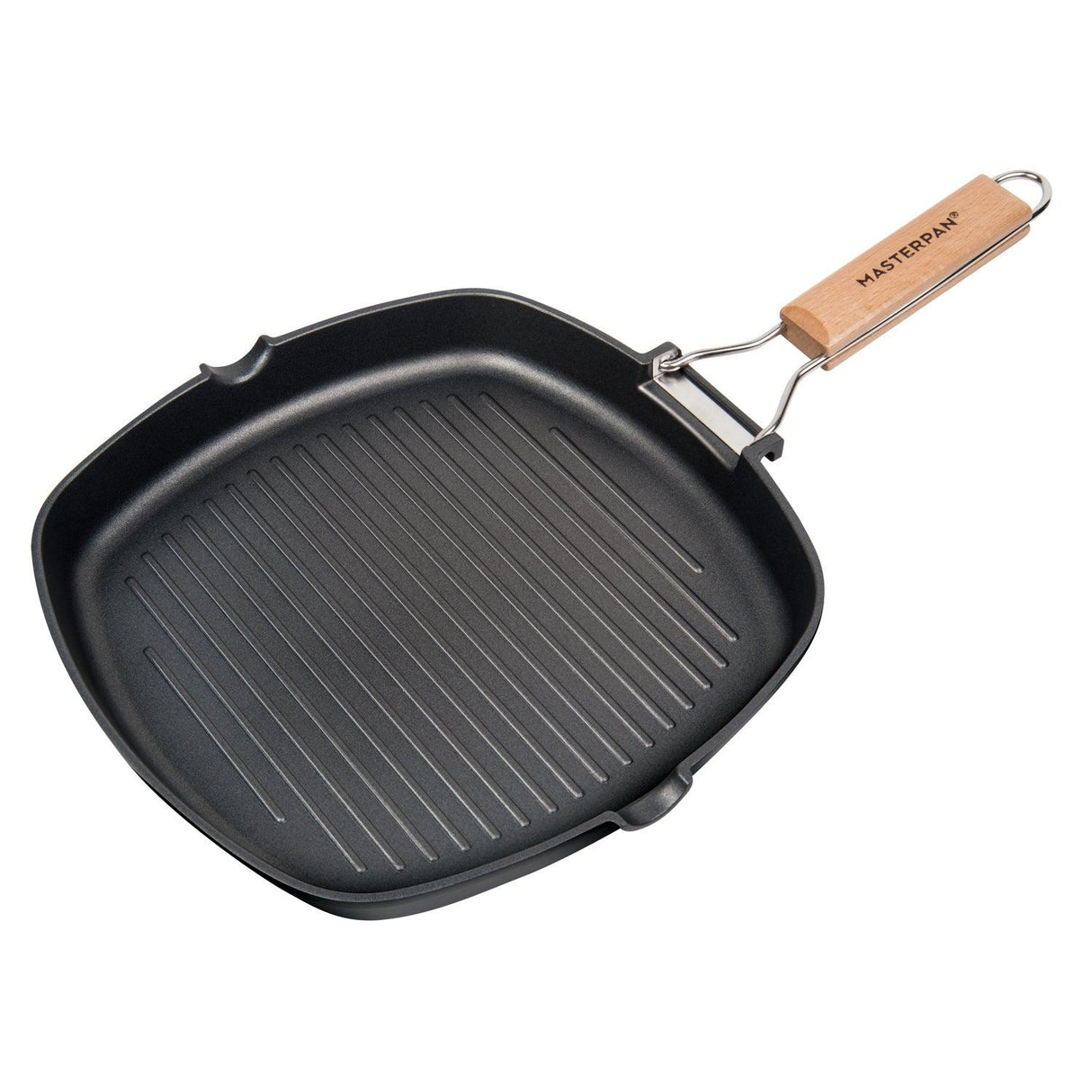 Nonstick Grill Pan with Folding Handle - Black - Vysn