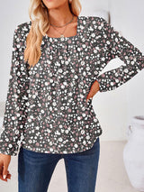 Full Size Square Neck Long Sleeve Blouse