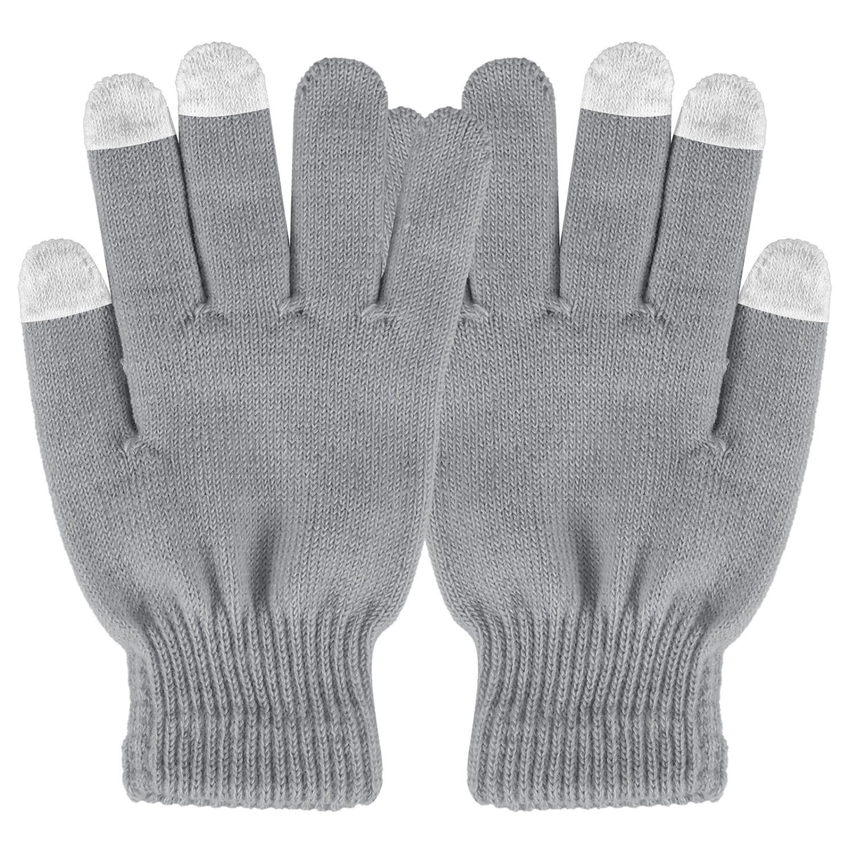 Unisex Winter Knit Gloves Touchscreen Outdoor Windproof Cycling Skiing Warm Gloves - Gray