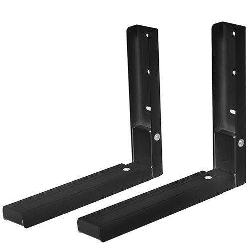 2 Pcs Microwave Brackets Adjustable Wall Mount Shelf Heavy Duty Carbon Steel Wall Microwave Cradle - Black