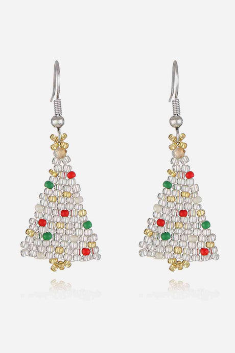 Beaded Christmas Tree Earrings