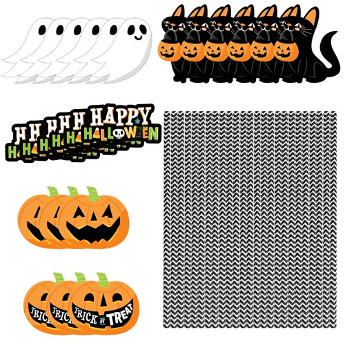 25Pcs Halloween Party Striped Decorative Straws Disposable Drinking Straws Paper Straw Decor Happy Halloween Ghost Lantern Black Cat Halloween Party S - Multi