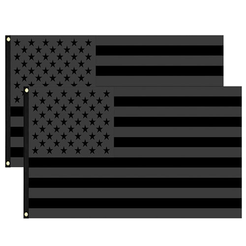 All Black American Flag 3x5FT UV Protection Black US Flag Double Side Printing Fade Resistant Black USA Flag with Brass Grommets - Black