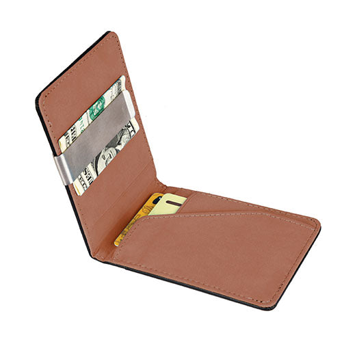 Unisex PU Leather Wallet RFID Blocking Slim Bifold Credit Card Holder with Money Clip - Orange