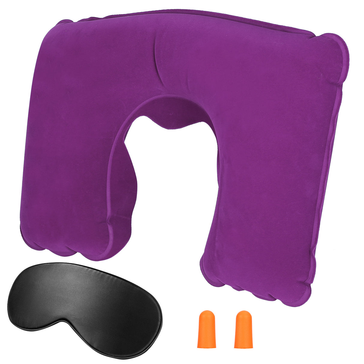 Travel Pillow Inflatable U Shape Neck Pillow Neck Support Head Rest Office Nap Car Airplane Cushion - Purple